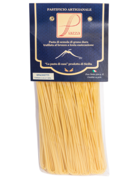 Spaghetti Pasta di semola di grano duro siciliano Piazza 500 gr