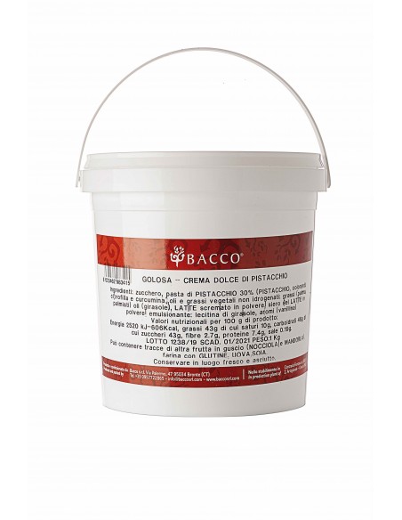 Golosa di Bacco crema dolce di pistacchio Bacco 3 Kg